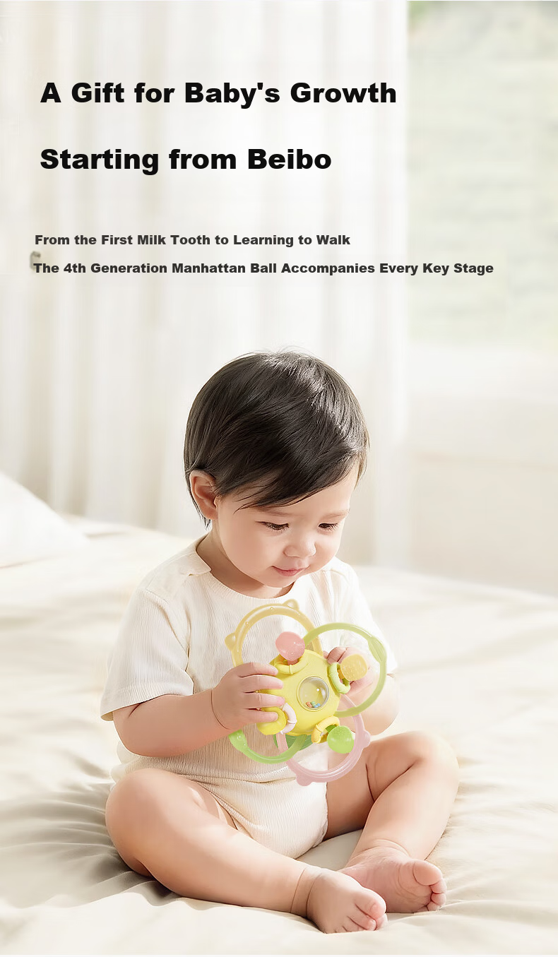 Babybox Manhattan Ball Hand Grasp Toy for Babies 0-6 Months Teething Chewable Grip Training Toy 11