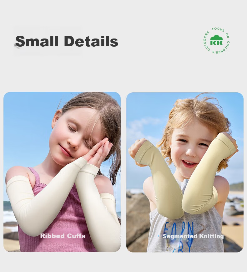 Kocotreekk Kids Sun Protection Sleeves Ice Silk Arm Sleeves Baby Summer Boys Girls Breathable Thin Morning Sun Brown 16