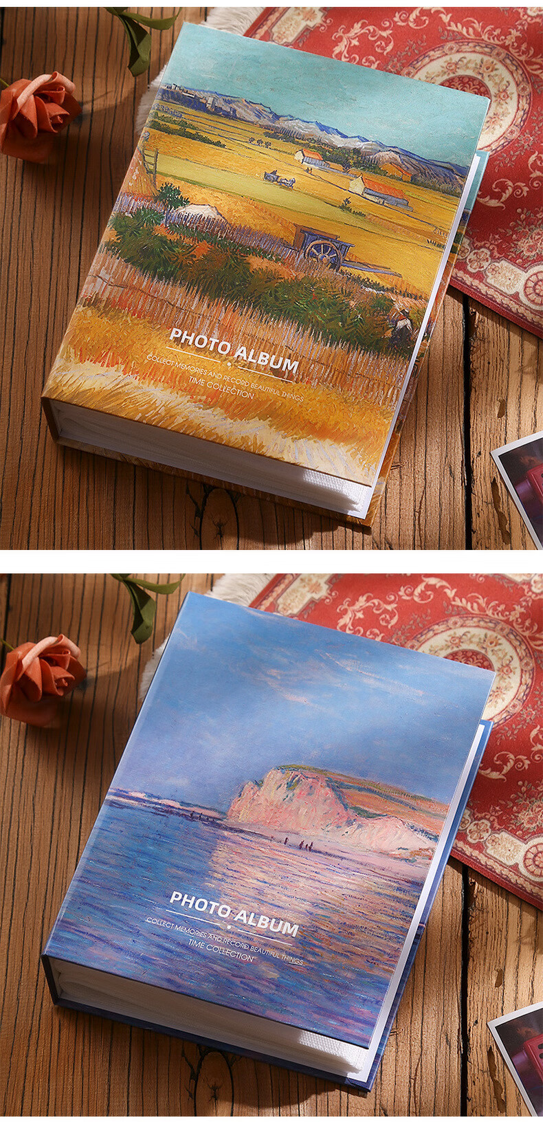 Siyicai 6-Inch 200-Page Insertable Oil Painting Storage Album, Large Capacity Family Photo Album, Couple's Memory Book (6-Inch Laminated 200 Pages) - Fisherman's Hut Photo Book 9