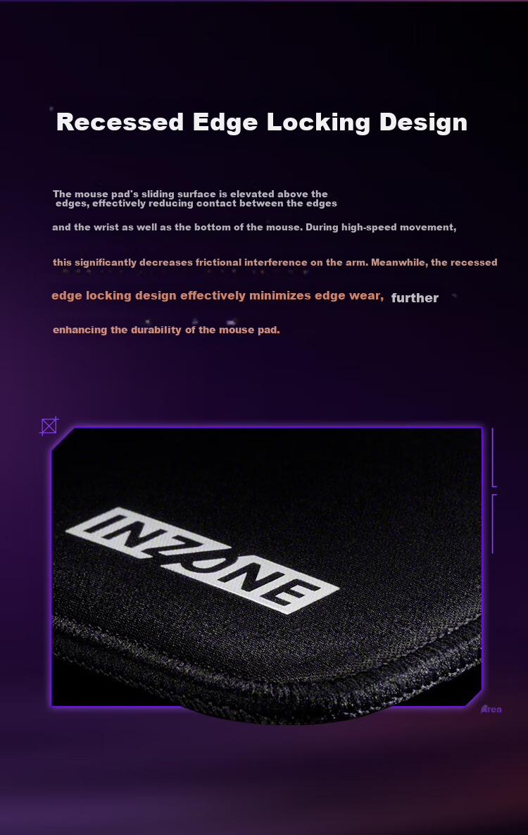 SONY INZONE Yingzong D700 Speed Gaming Mouse Pad with Stitched Edges Approx. 480*400*4mm D Pad 7