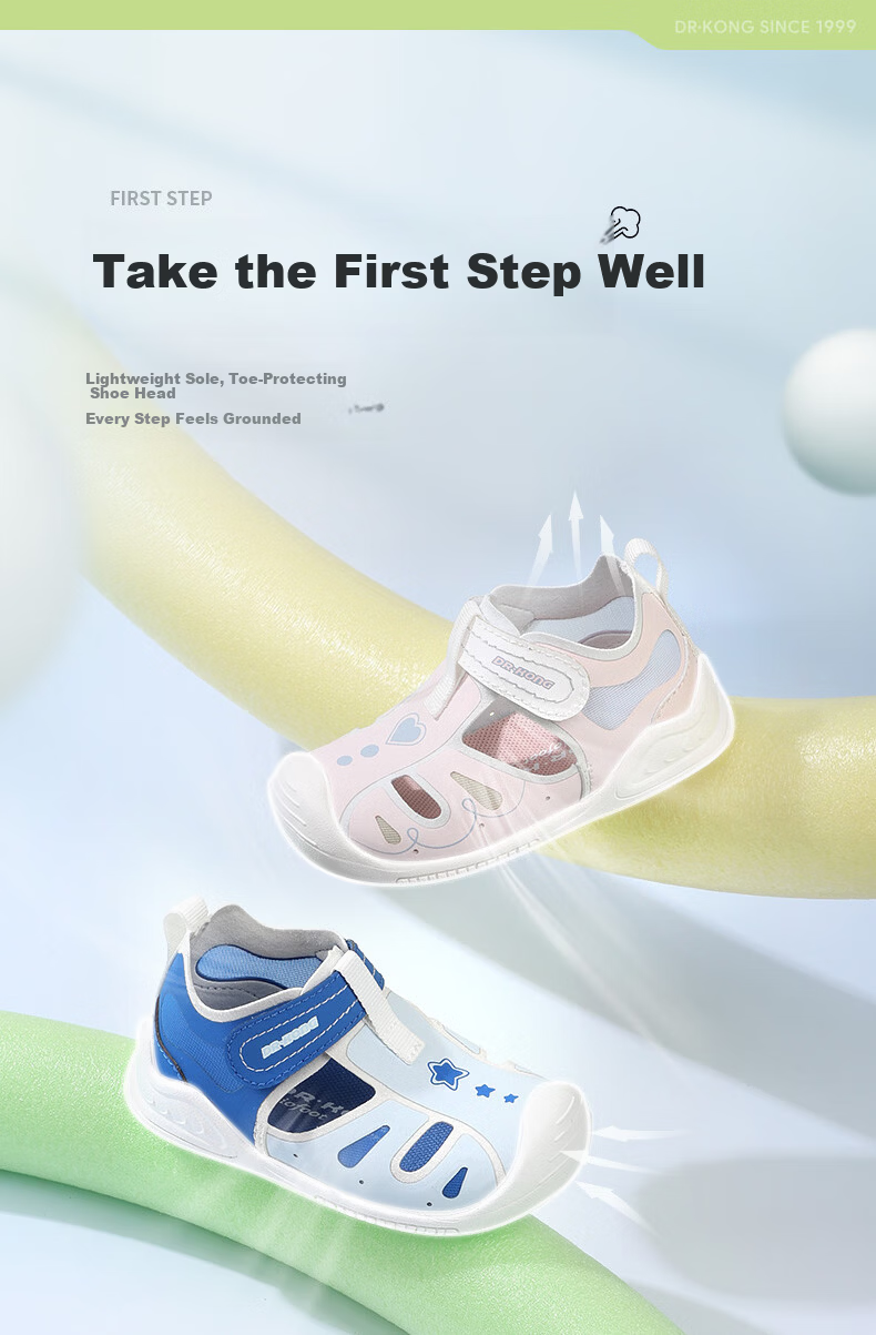 DR·KONG Toddler Walking Shoes Spring Soft Sole Breathable Kids Shoes 2B13A1020AM Blue Size 20 1