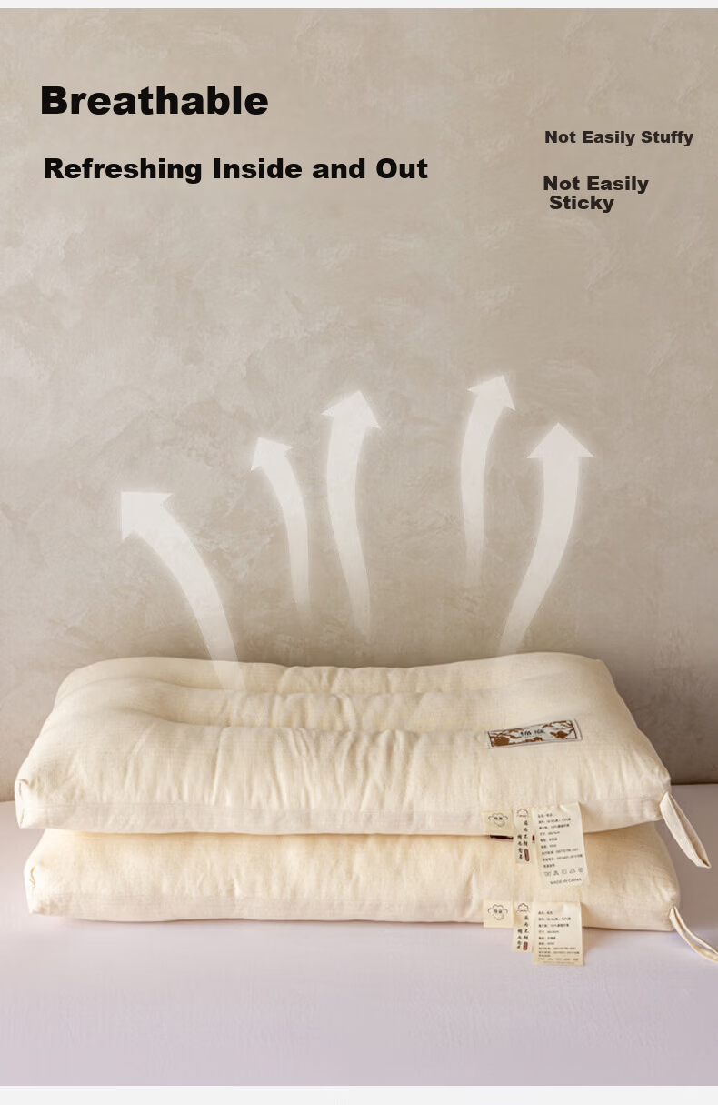 Grace Pure Cotton Shaping Pillow A-Class 7A Antibacterial Hotel Home Use Pillow Core Low Pillow Single 45*70cm 4