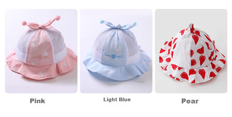 9i9 Baby Hat Summer Thin Breathable Sunshade Baby Bucket Hat Children's Fisherman Hat Sun Hat F31 Pink 0-2 Years 2