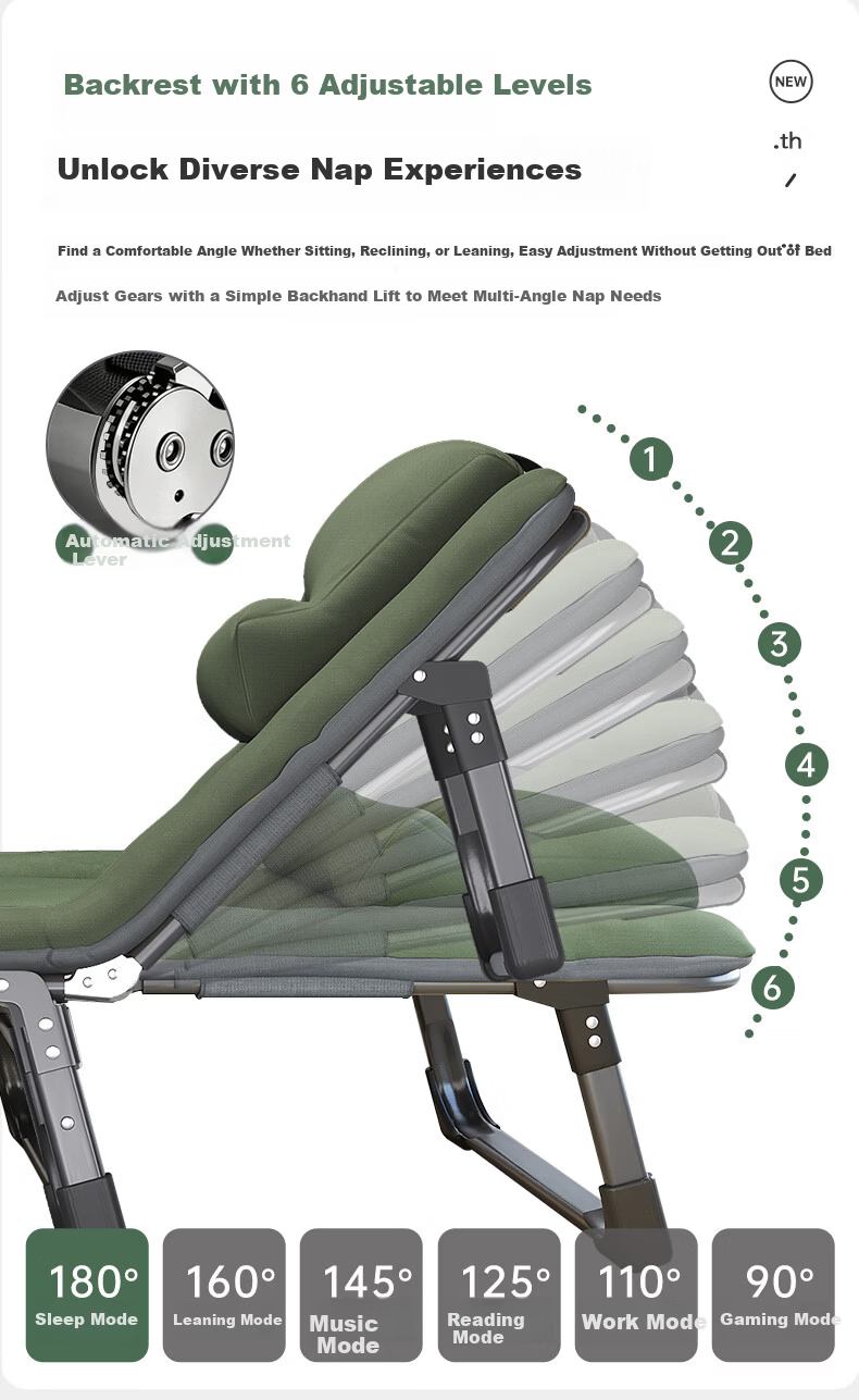 Aokai Fu Folding Bed Recliner Office Nap Bed Hospital Care Bed Ergonomic Traction Neck Support 7