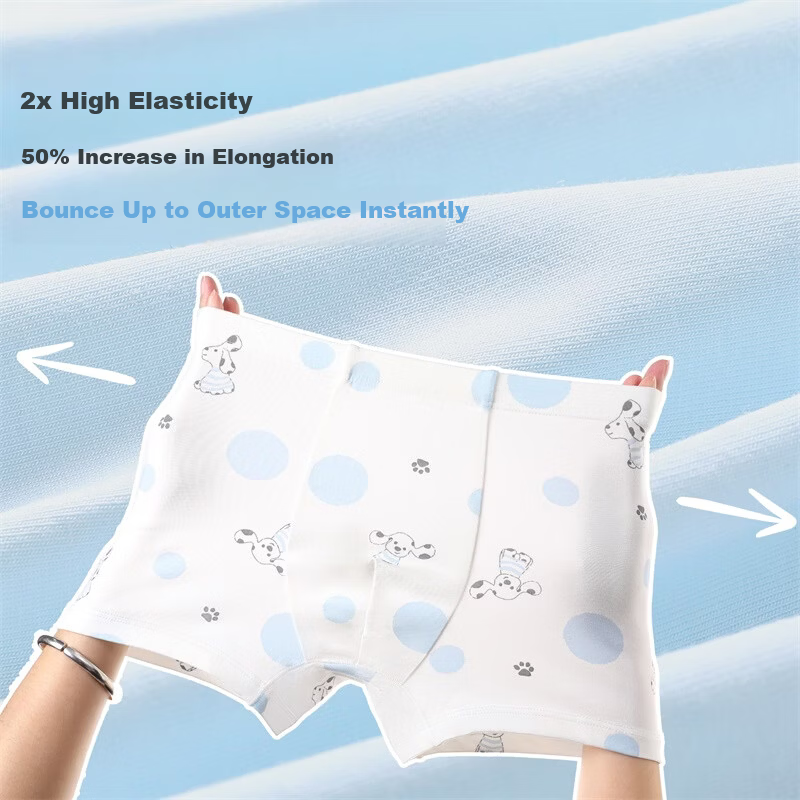 Jiusuiban 7A Antibacterial Boys' Children's Underwear Silk Crotch Cartoon Boxer Briefs Cotton High Elastic Sports Shorts for Toddlers and Kids
