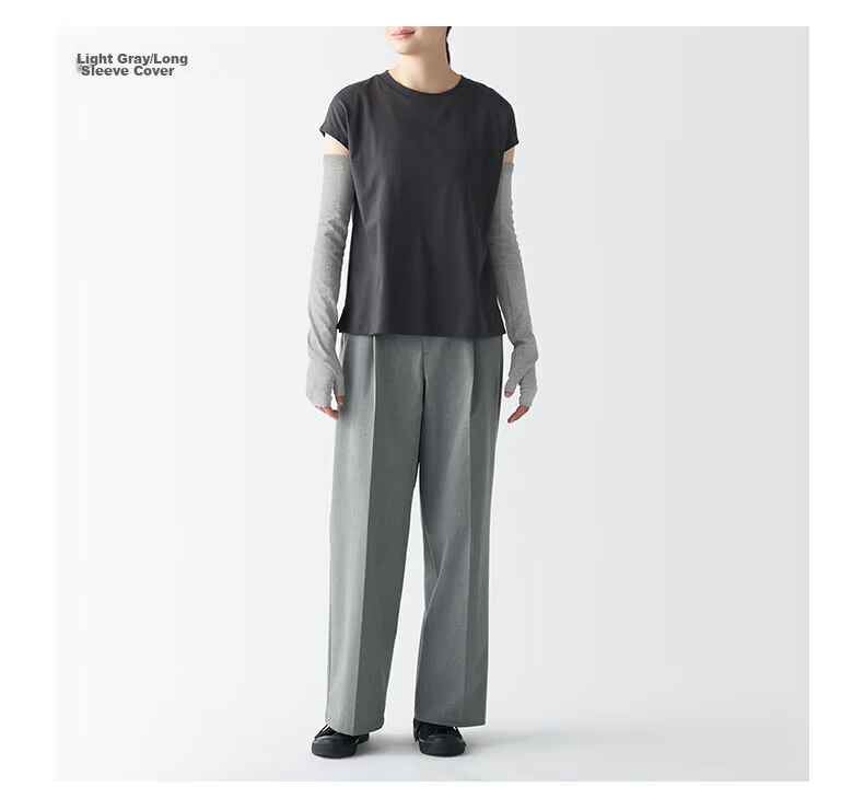 MUJI UV Protection Cotton Strong Twist Long Sleeve Cover Gray 9.5×60cm 2