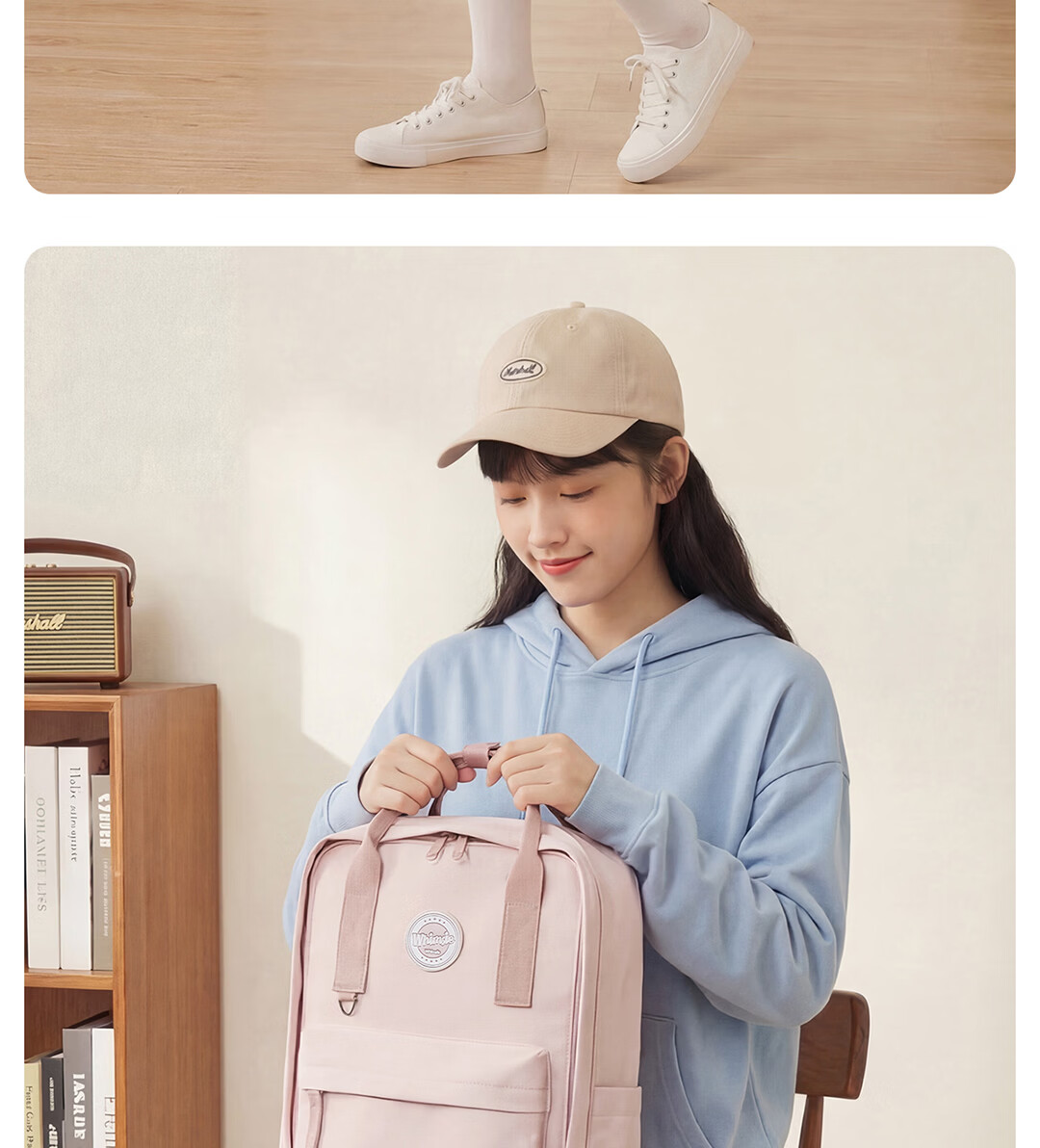 JINSHIWQ Women's Backpack Laptop Bag Lightweight Commuter High-Style College Student Casual Travel School Bag for Middle and High School Students 17