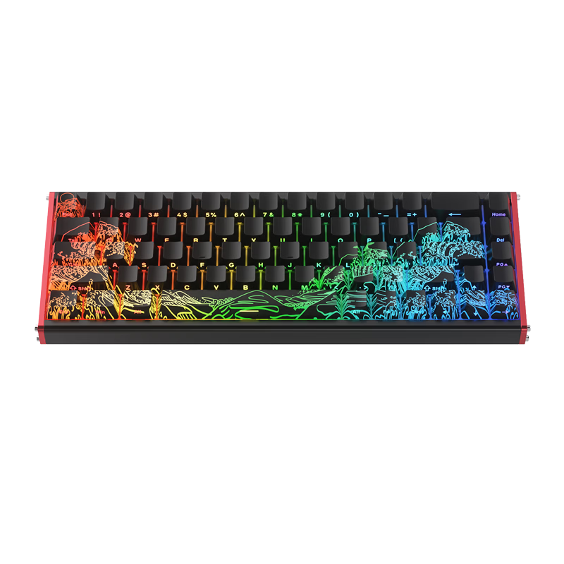 AJAZZ ALUX68 Magnetic Switch Keyboard CNC Aluminum RT0.01 8K Polling Rate 68-Key Hot-Swappable Gaming Esports Magnetic Switch Valorant Ukiyo-e