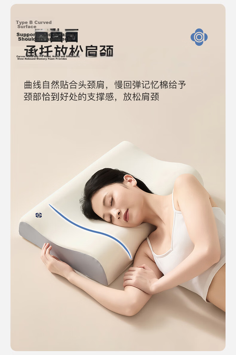 Grace Memory Foam Neck Pillow Cervical Pillow Adult Deep Sleep Slow Rebound Wave Pillow 5