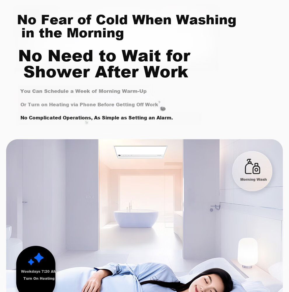 AUPU Smart Series AI Constant Temperature Scheduled Heating Bathroom Heater Fan Ventilation Lighting All-in-One S2 7