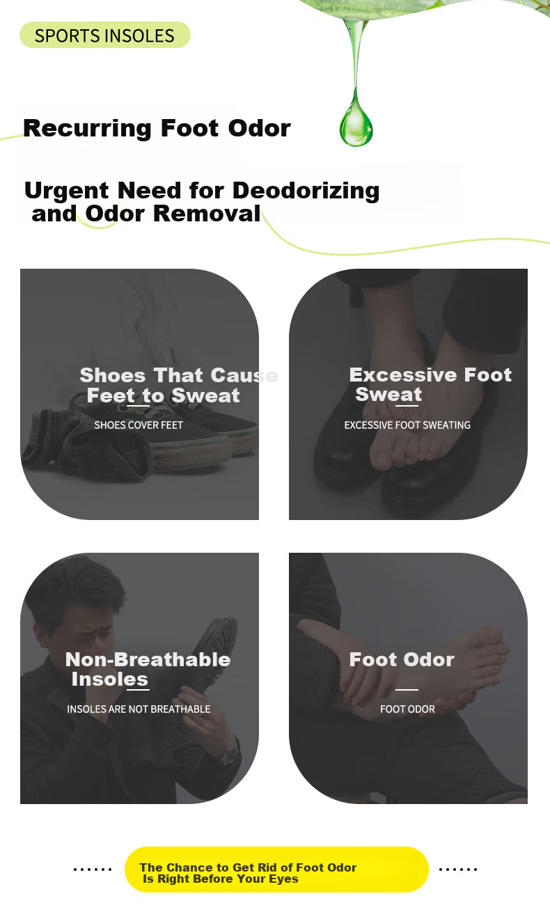 3515 Men's Sports Insoles Anti-Fatigue Antibacterial Odor-Resistant Thickened Shock Absorption Breathable Sweat-Absorbing Non-Stuffy Summer Military Training 3