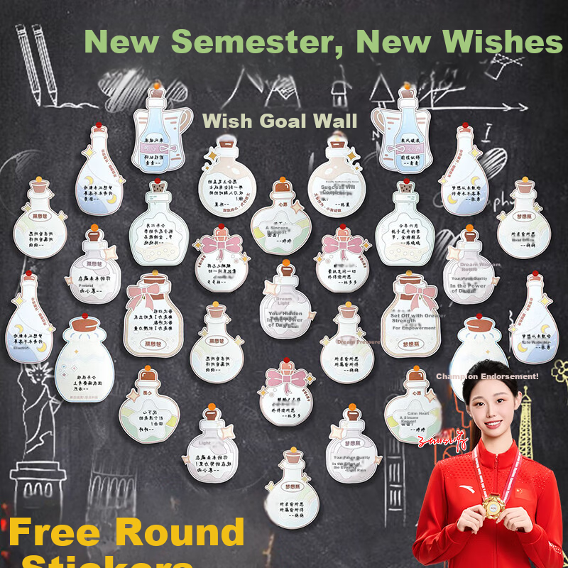 Dailuotang Wish Bottle Wish Cards Classroom Decoration Goal Cards Class Culture Wall Decoration High School Entrance Exam Study Goal Inspirational Cards Back to School Senior Classroom Culture Decorat