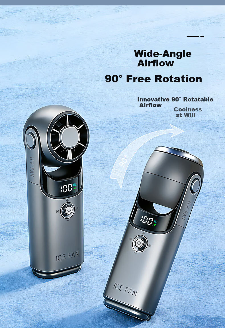 Mave Handheld Semiconductor Cooling Neck Fan Rotatable Turbo Portable Rechargeable Fan for Students and Outdoor Use 5