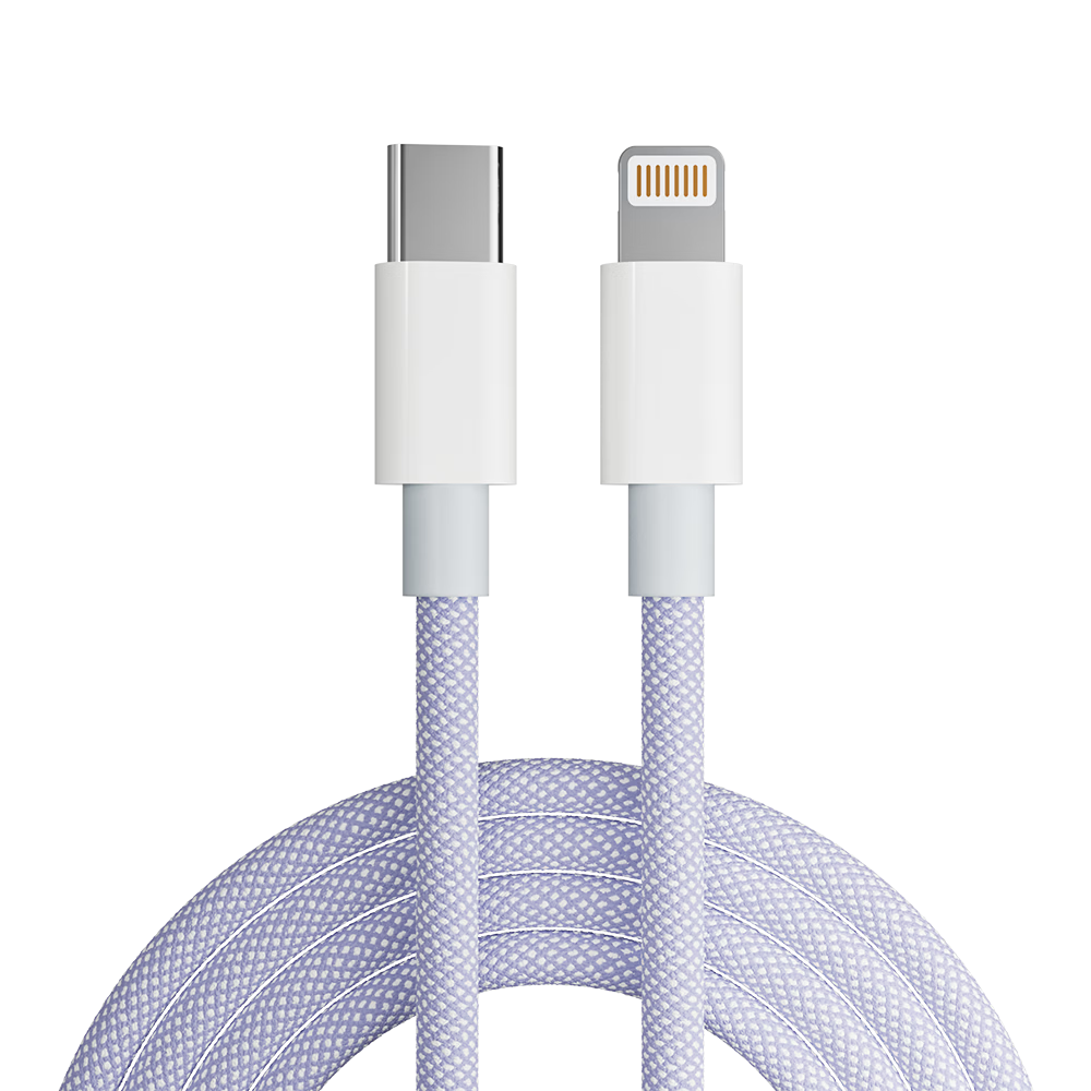 Beimo Compatible iPhone 14/13/12/11/XS/8 Apple Data Cable Fast Charging PD30W Lightning Braided Cable for Phone Tablet Car 2M Purple