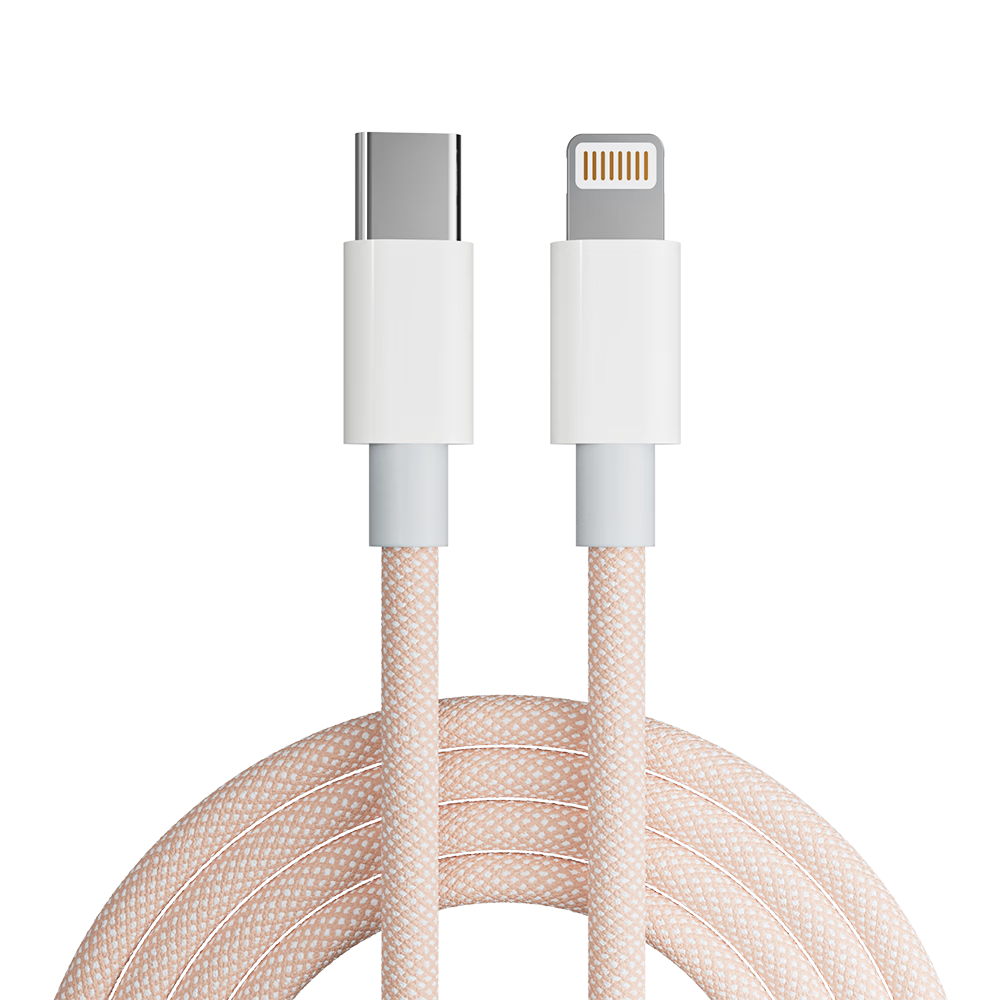 Beimo Compatible iPhone 14/13/12/11/XS/8 Apple Data Cable Fast Charging PD 30W Lightning Braided Cable for Phone Tablet Car 1.5m Pink
