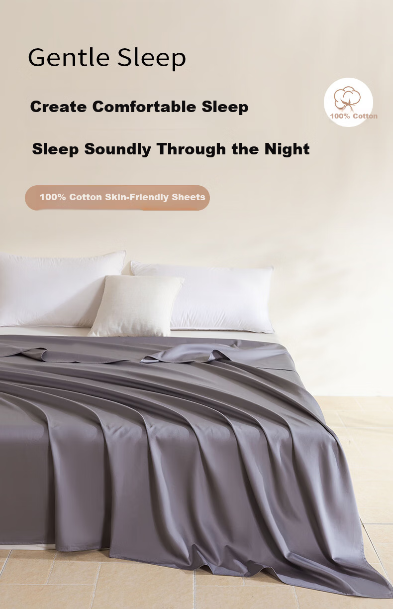 SOMERELLE A-Class Xinjiang Long-Staple Cotton Sateen Bed Sheet Single Piece 100% Cotton for Single/Double Bed 1.2/1.5m 200x230cm 1