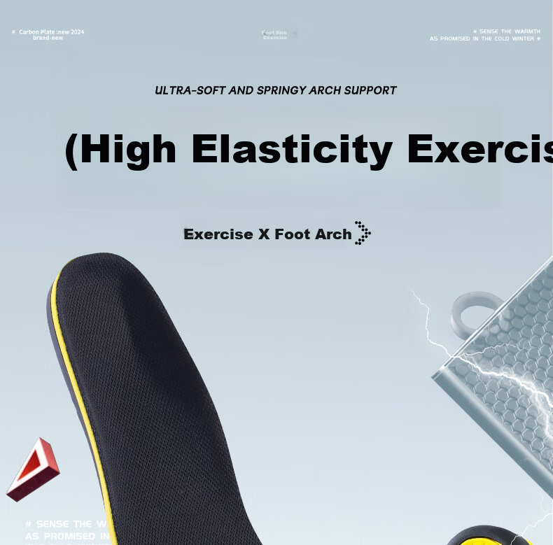 3515 Arch Support Insoles for Men Soft Thickened Anti-Odor Flat Feet Comfortable Sports High Elastic Shock Absorption 2