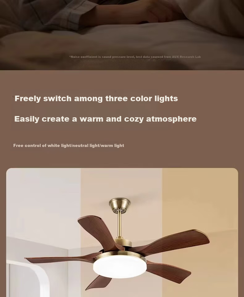 AUX Ceiling Fan Light Integrated Inverter High Wind Quiet Fan Lamp Living Room Ceiling Light 11