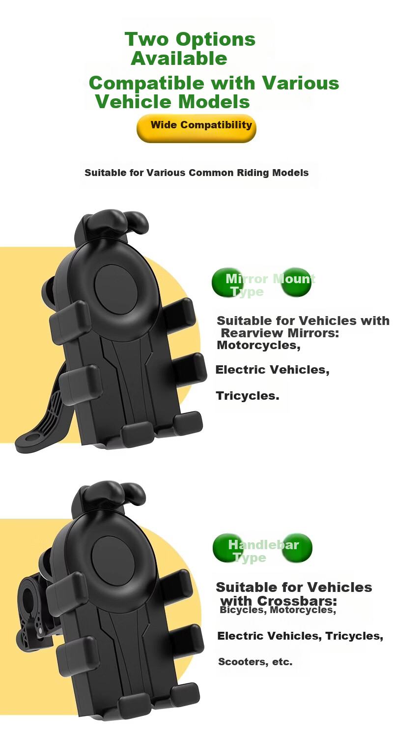 JOWOYE Electric Bike Phone Holder Compatible with Huawei and Apple, Multifunctional Delivery Rider Mount for Electric Scooter, Motorcycle, Bicycle, Road Bike, Octopus Stable Anti-Shake Support with Na 8