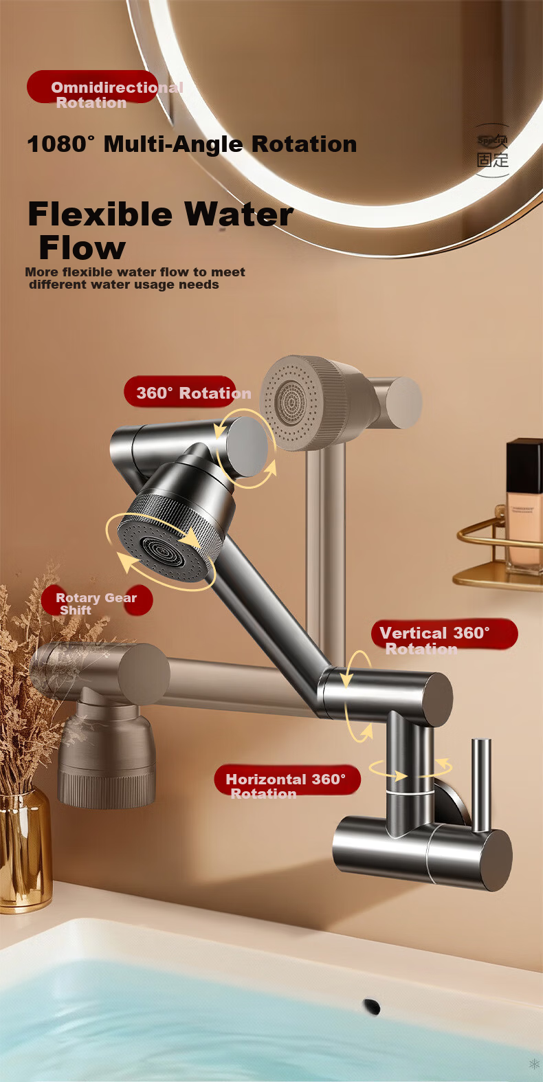 IVORPO [Germany] Built-in Single Cold Kitchen Faucet High-Arc Pressurized Splash-Proof Basin Sink Vegetable Washing Faucet 4