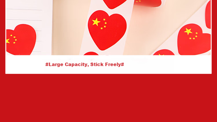 E-Muguo Small National Flag Stickers National Day Decoration Flag Face Stickers Small Red Flag Decoration Patriotic Stickers 200 Pieces 10