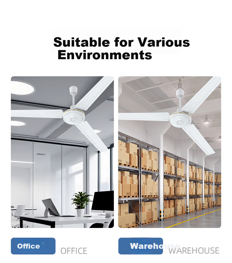 DIAMOND 56-Inch Ceiling Fan Home Living Room Industrial Quiet High Wind Power Ceiling Mounted Fan ZM 56-Inch Five-Blade Large Ceiling Fan with Copper Core Motor 7