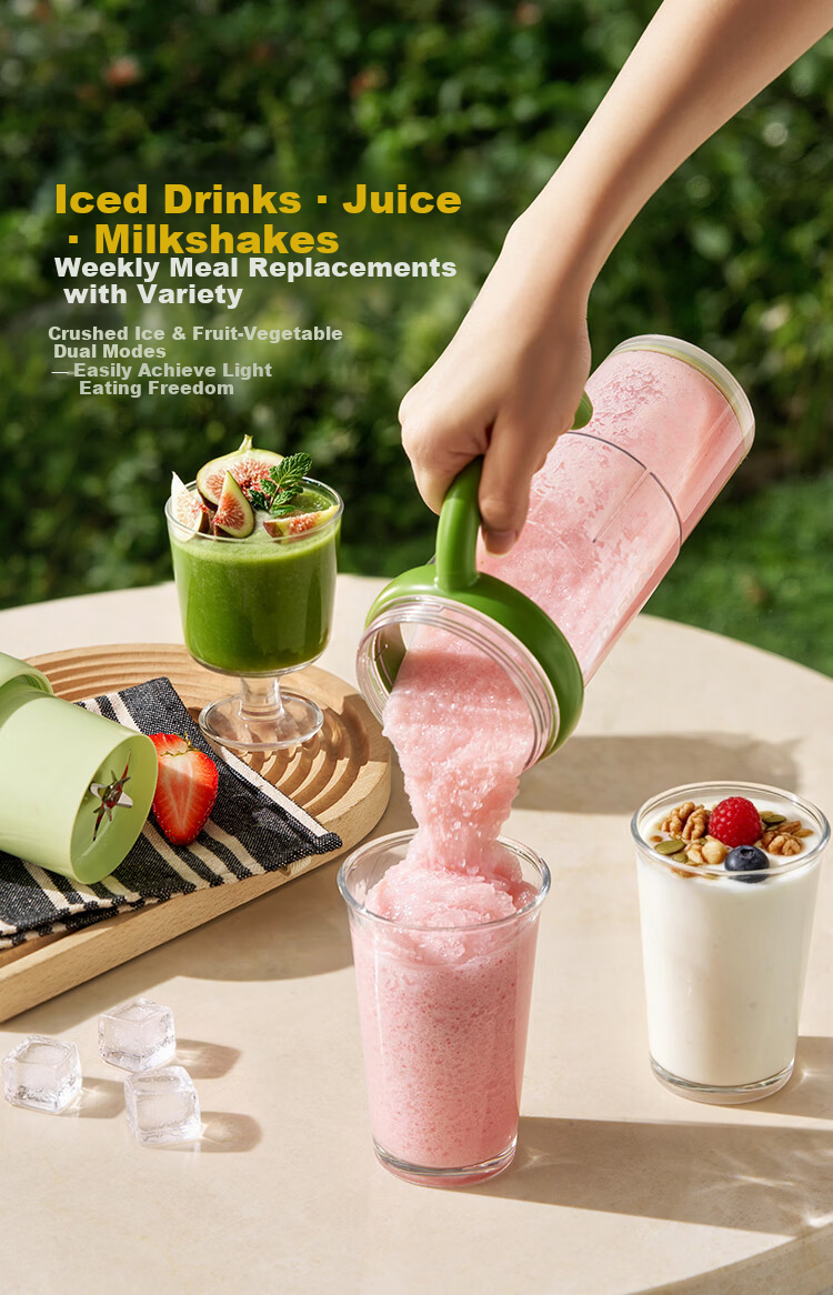 DAEWOO Wall-breaking Light Food Cup 618 Price Protection Wireless Slimming Fruit and Vegetable Cup Portable Juicer Juice Cup Travel Cup 500ml Large Capacity Baby Food Processor ZB15-BCL 11
