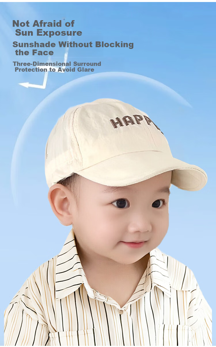 9i9 Baby Hat Summer Thin Quick-Dry Baby Duckbill Cap Unisex Kids Sun Protection Outdoor Sunshade F18 Beige 4