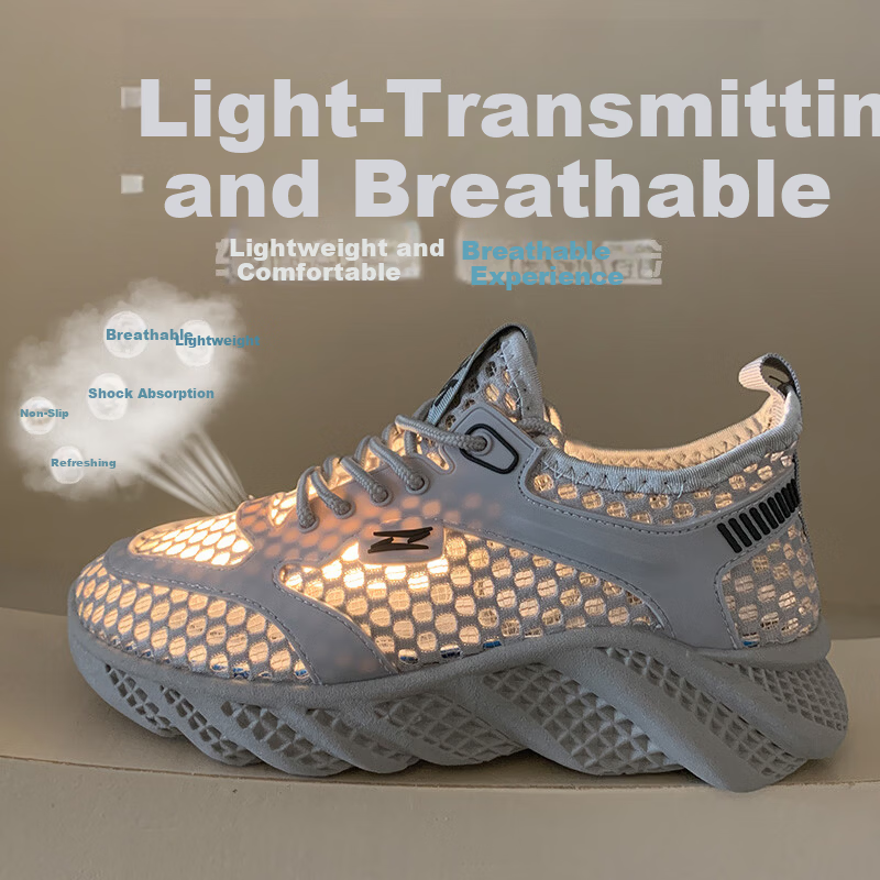 Cartelo Crocodile Women's Summer New Thin Mesh Hollow Breathable Lightweight Running Shoes 1791 Beige Size 39 3