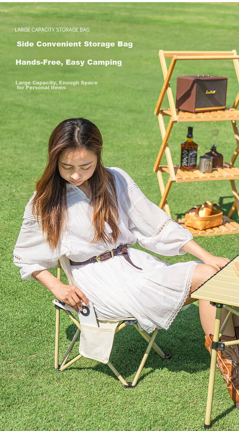 Gosoo Camping Table and Chair Outdoor Set Complete Camping Equipment Balcony Leisure Set Foldable Table Five-Piece Set 9
