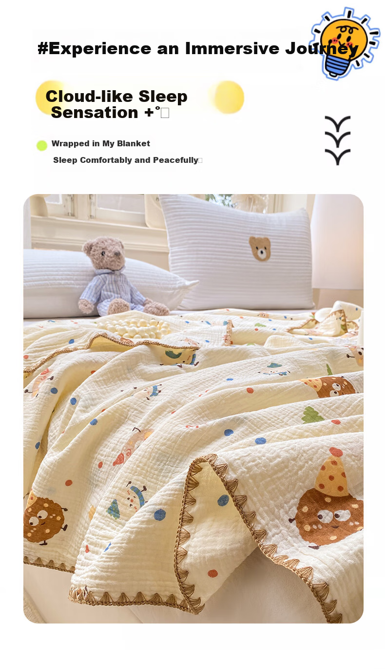 MUJI A-Class Baby Grade 100% Cotton Four-Layer Gauze Blanket Sofa Knitted Throw Nap Blanket Cover Blanket 150*210cm 2