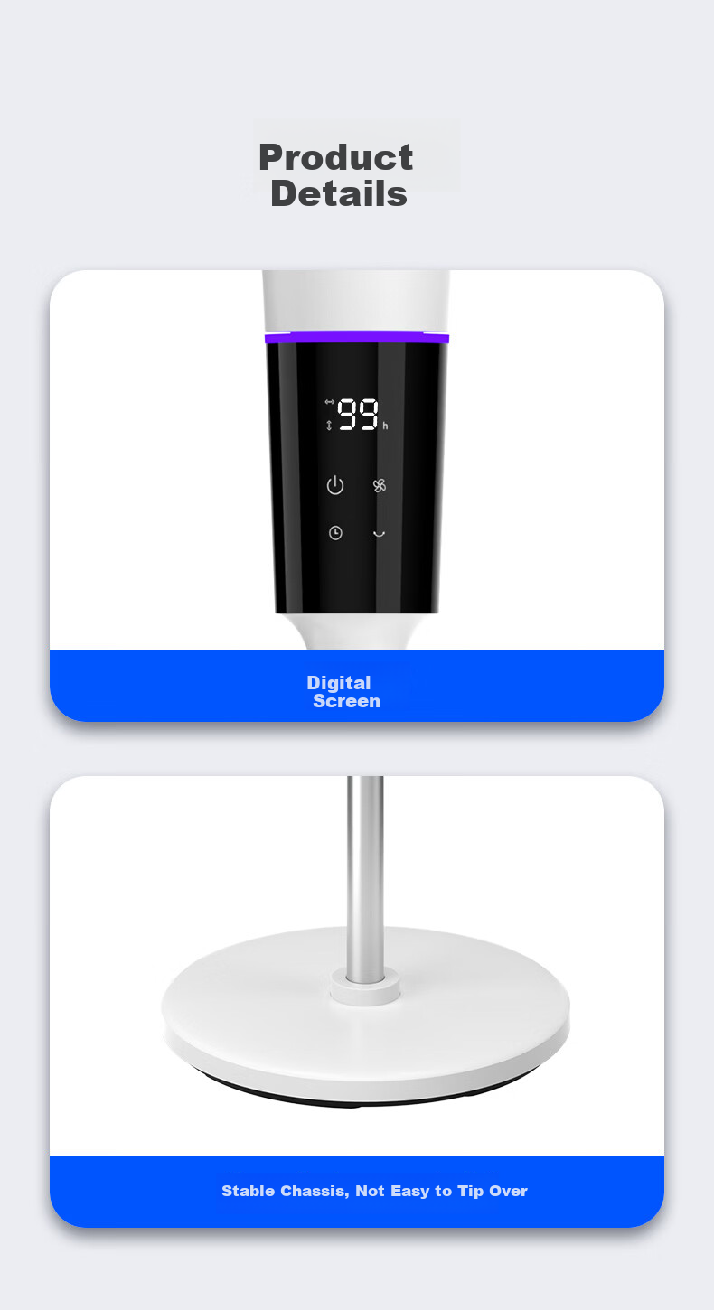 PHILIPS Air Circulation Fan Hurricane 99-Speed DC Inverter Floor Fan Home Quiet Automatic Oscillation Purification 3D Oscillation Table Fan High Wind Remote Control ACR3262CFD 8