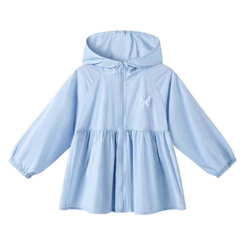 Disney Girls Lightweight UPF50+ Sun Protection Hoodie Breathable Ice Silk Sun Shirt Blue 140cm