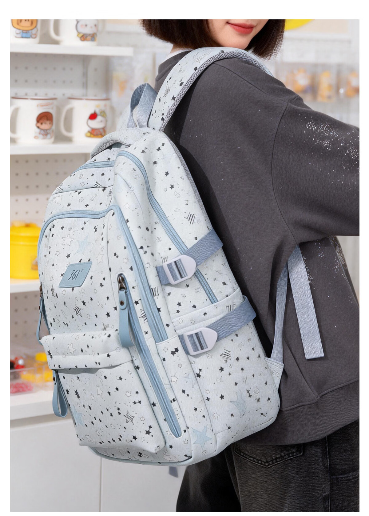 361° Women's Backpack High-Value Fresh Casual Versatile Lightweight Large Capacity School Travel Bag for Middle and High School Students 17