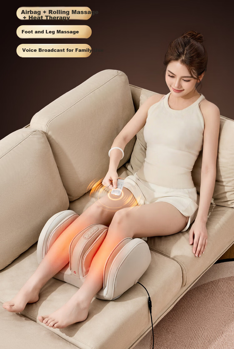 JD Jingzao Leg Massager Calf Massager Airbag Kneading Heat Muscle Relaxation Foot Therapy Machine Practical Birthday Gift for Parents Elders Boyfriend Girlfriend 2
