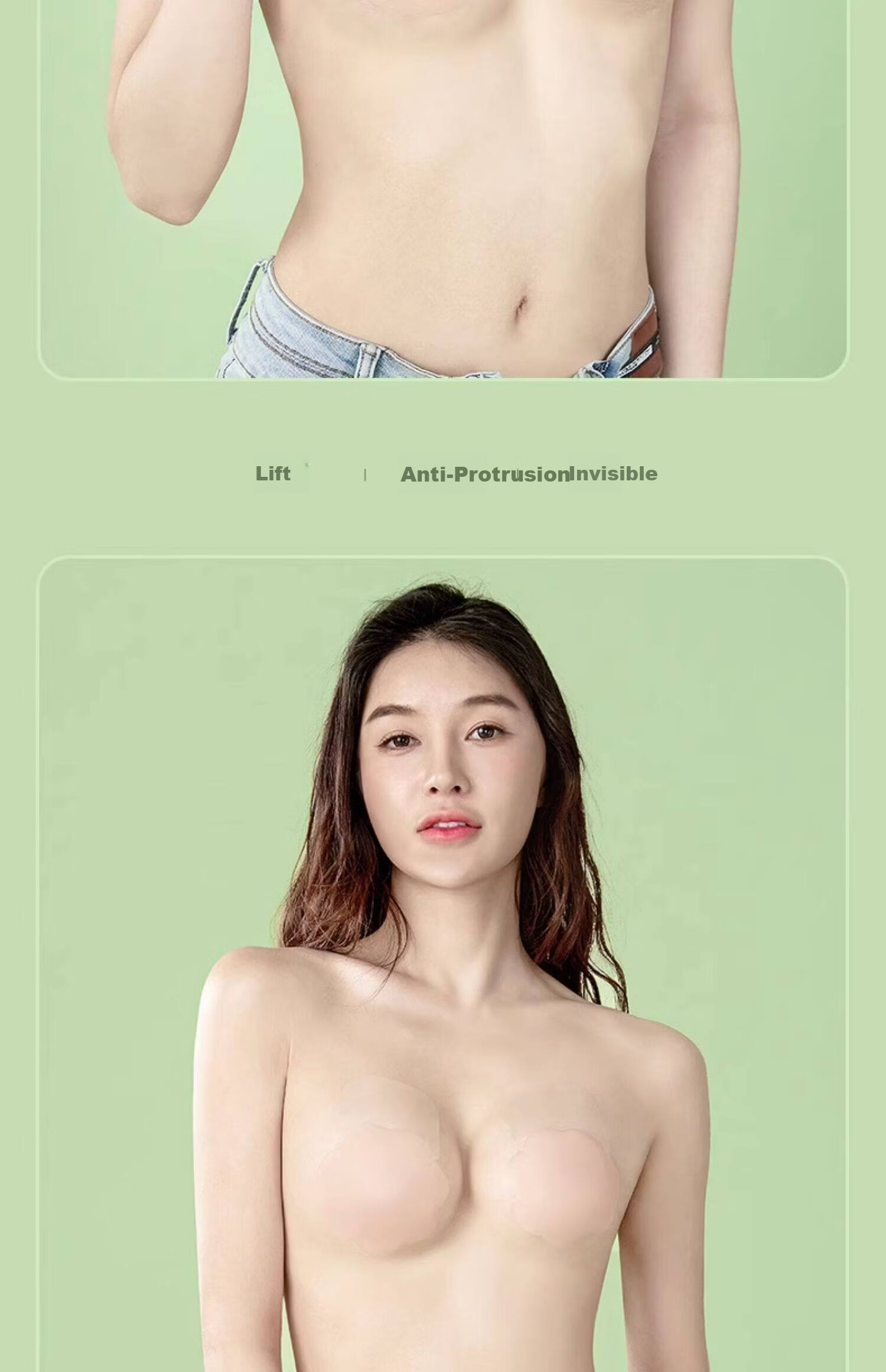 Caramella Silicone Breast Lift Pads Push-Up Invisible Bra for Wedding Dress, Spring and Summer Strapless Bra Pads Anti-Pointing 25