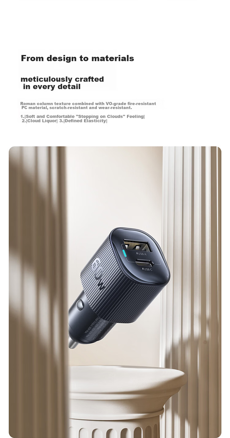 BASEUS Car Charger Dual Port 60W Super Fast Charging Cigarette Lighter Splitter Adapter for Apple 17 Huawei Xiaomi A+C Dual Port 11