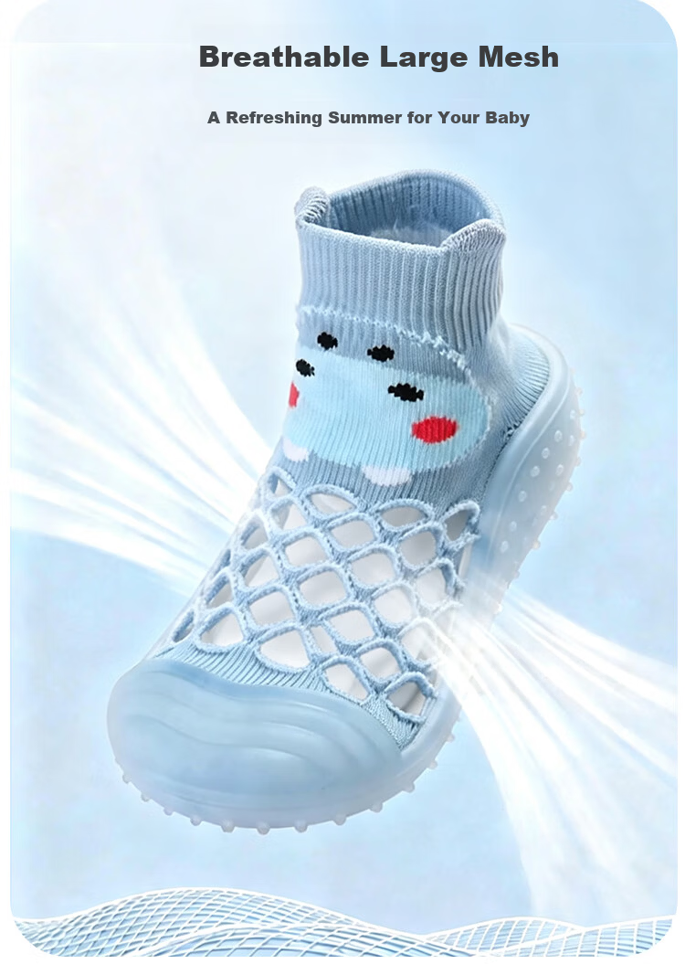 9i9 Baby Toddler Walking Shoes Floor Socks Children's Socks Summer Indoor Outdoor Soft Sole Early Education Shoes B139 Yellow Size 26/27 12