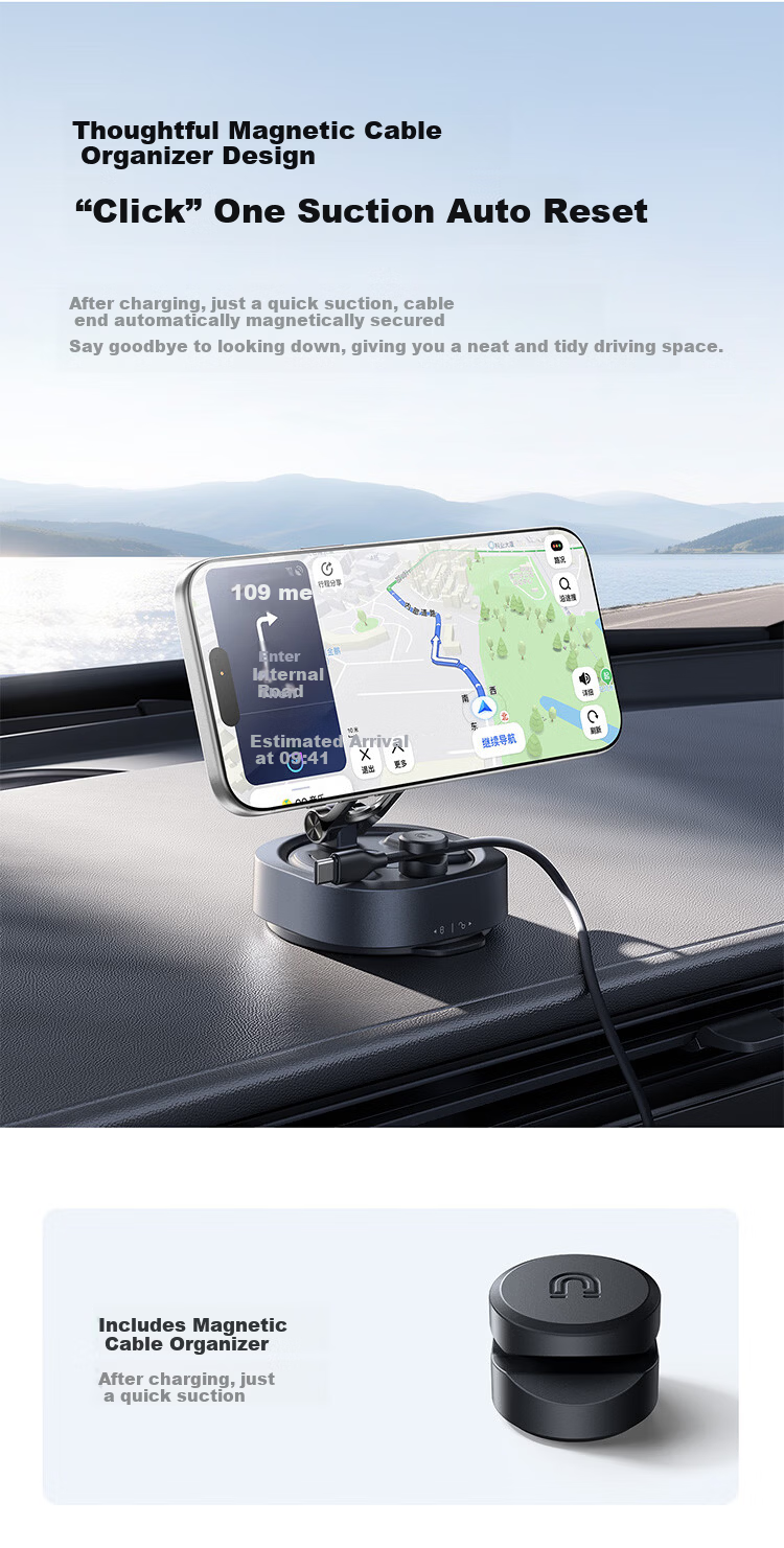 BASEUS [No Trace Vacuum Adsorption] Car Phone Holder Magnetic Dashboard Suction Cup Car Navigation 2026 New Model 20