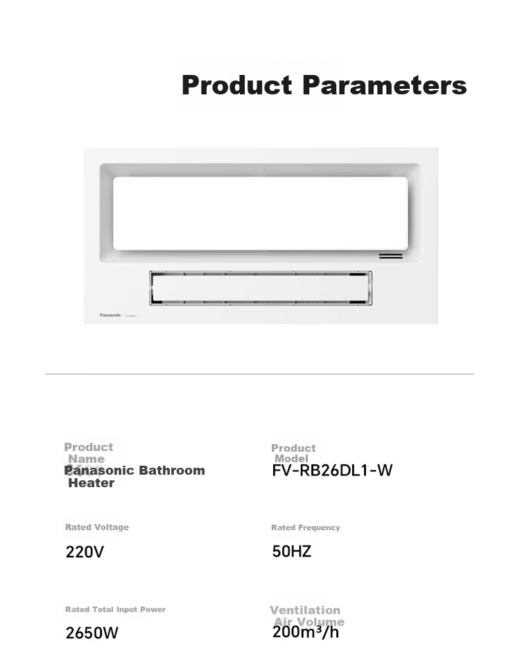 Panasonic Smart Bathroom Heater with Warm Air, Lighting, and Exhaust Integration 2026 New Model, R7 Air Constant Temperature Bath Heater with Light 23