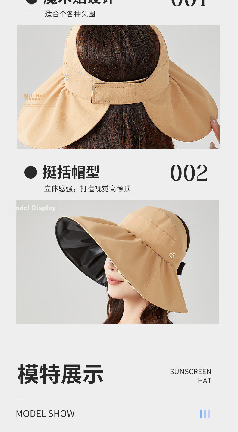 Langsha Women's Sun Protection Hat UV Protection Wide Brim Face Shield Lightweight Breathable Bucket Hat 9