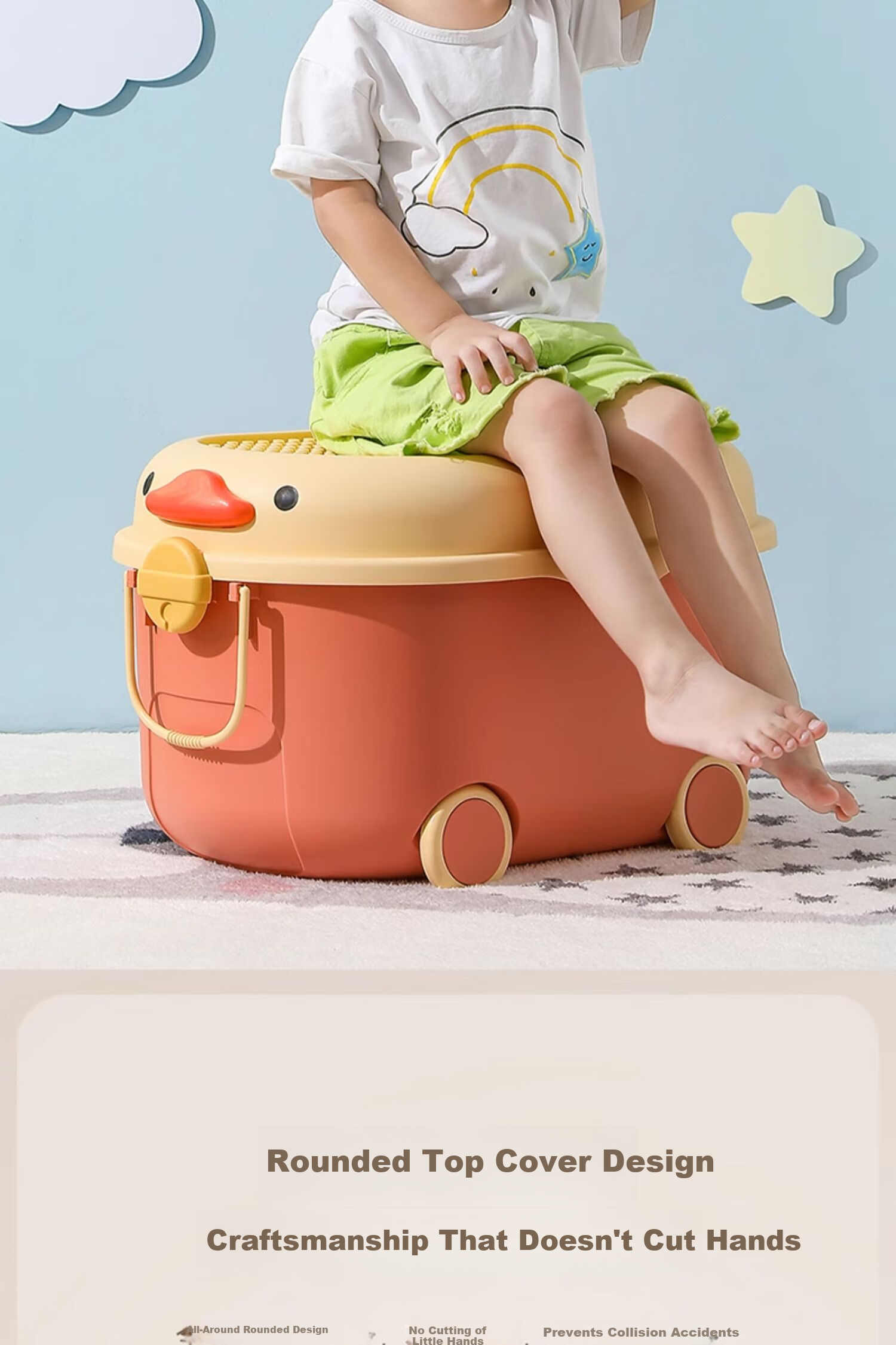 OLA XIANG Children's Toy Storage Box Large Capacity Plastic Household Organizer Snack Storage Container Baby Clothes Storage Box 8