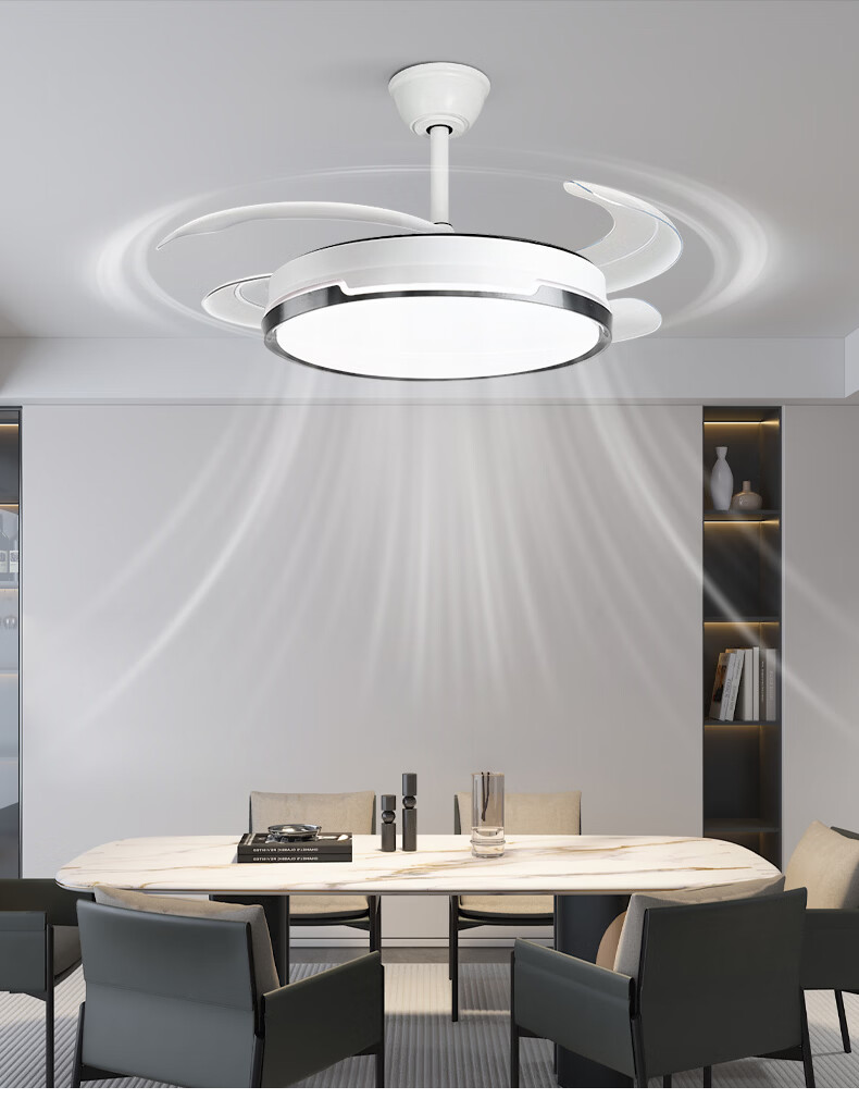 Great Wall LED Invisible Fan Light Ultra-thin Eye Protection Living Room Bedroom Dining Room Ceiling Fan Light Integrated 2026 Zhongshan Fan Light Fixture 13