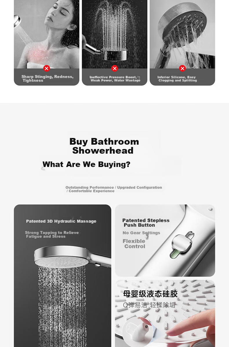 ARROW HS Handheld Shower Head High-Pressure Multi-Mode Handheld Bathroom Shower Sprayer 2