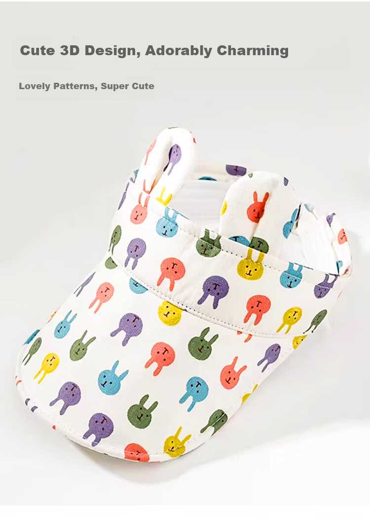 9i9 Baby Hat Summer Open-Top Sun Hat Cute 3D Design Breathable Thin Sun Protection Hat for 0-2 Years F30 Colorful Rabbit 7