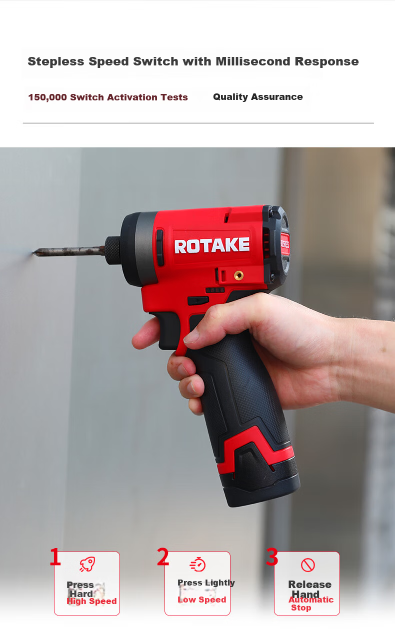 Rotary 16V Brushless Lithium Impact Cordless Drill Electric Screwdriver Power Tool S11 Color Box 7