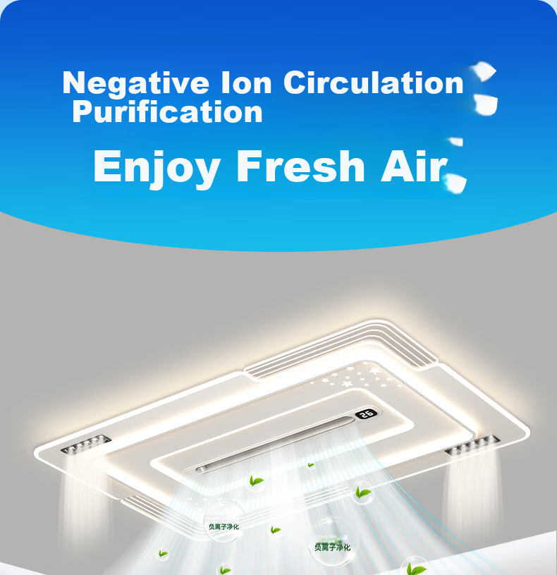 Great Wall LED Bladeless Fan Light Minimalist Ceiling Lamp Integrated Fan for Living Room Bedroom Zhongshan Lighting 2026 Model 5