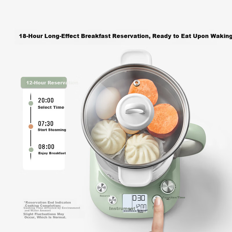 Buydeem K166 Light Cedar Green Herbal Tea Cooker Glass Health Pot Black Tea Stewing Pot Steamer Bird's Nest Stewing Pot