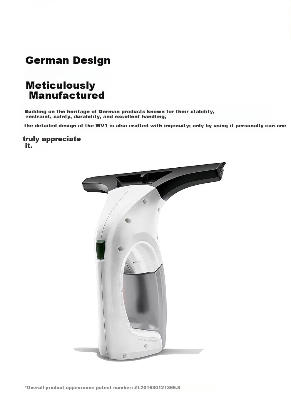 KARCHER Germany Karcher WV1 Handheld Wireless Electric Window Cleaner Glass Squeegee Surface Cleaner Tile Scraper Suction All-in-One 19