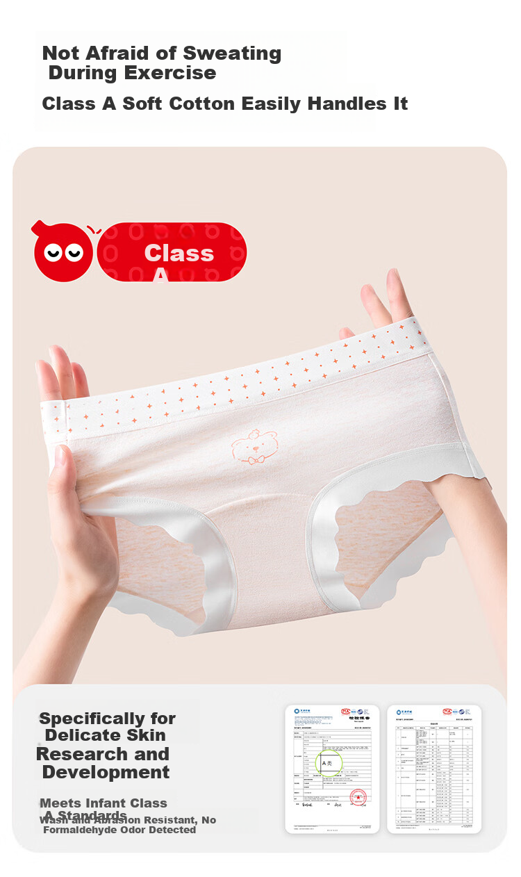 Hodo Girls' Pure Cotton Triangle Underwear Children's Big Girls All Cotton Antibacterial Triangle Shorts 10A 8